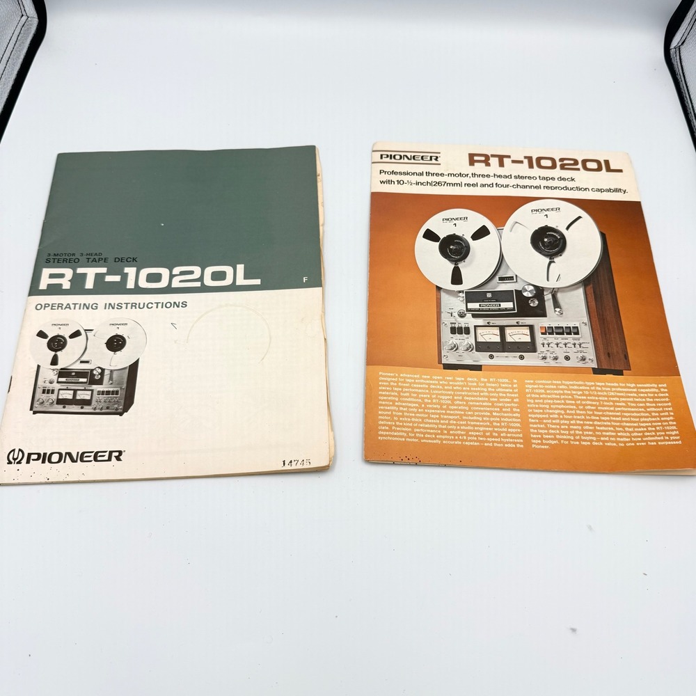 Pioneer RT-1020L Stereo Tape Deck Operating Instructions and Sales Brochure